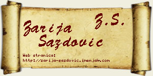 Zarija Sazdović vizit kartica